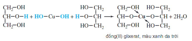 glycerol + Cu(OH)2 | C3H5(OH)3 + Cu(OH)2 → [C3H5(OH)2O]2Cu + H2O