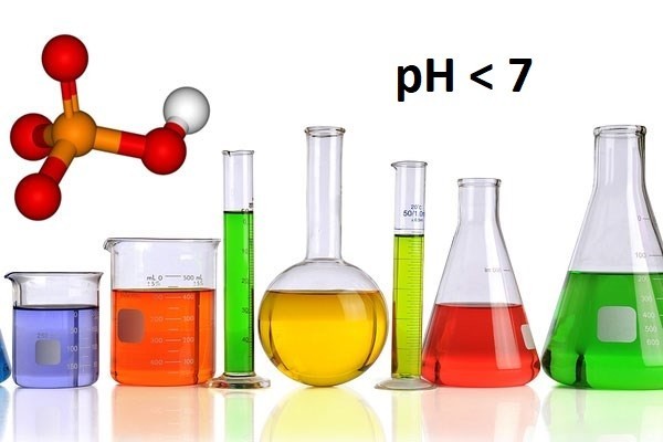 Acid dissolved in water will create a solution with a pH < 7