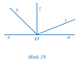 Tìm các cặp góc kề nhau trong mỗi hình 18a, 18b