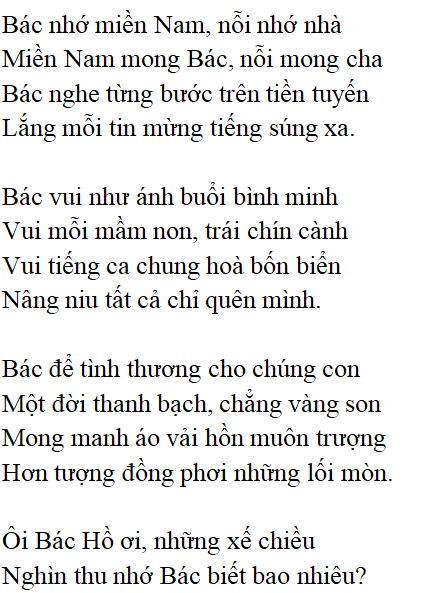 Bài thơ Bác ơi (Tố Hữu) - Tác giả tác phẩm (mới 2024)