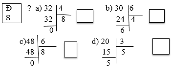 Trả lời đúng sai trang 30 sgk Toán 3 | Để học tốt Toán 3