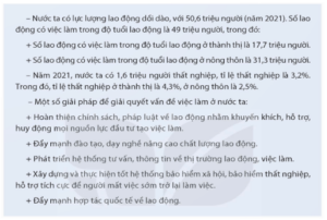 Địa Lí 9 Kết nối tri thức Bài 3: Thực hành: Tìm hiểu vấn đề việc làm ở địa phương và phân hoá thu nhập theo vùng | Giải Địa 9