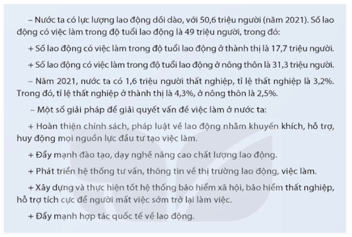 Địa Lí 9 Kết nối tri thức Bài 3: Thực hành: Tìm hiểu vấn đề việc làm ở địa phương và phân hoá thu nhập theo vùng | Giải Địa 9