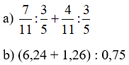 Toán lớp 5 trang 163, 164 Phép chia