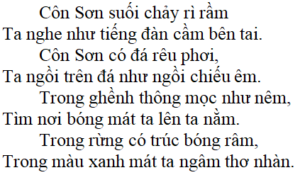 Bài thơ Bài ca Côn Sơn (tác giả, tác phẩm, nội dung chính, giá trị)