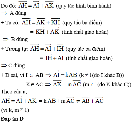 Bài tập về Quy tắc hình bình hành của vecto (cực hay, chi tiết)