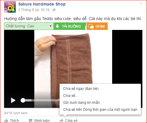 Cách chia sẻ video trên Facebook