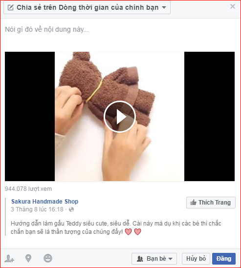 Cách chia sẻ video trên Facebook