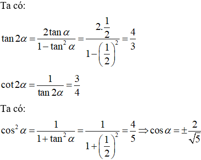 Cách giải bài tập Công thức nhân đôi lượng giác (cực hay, chi tiết)