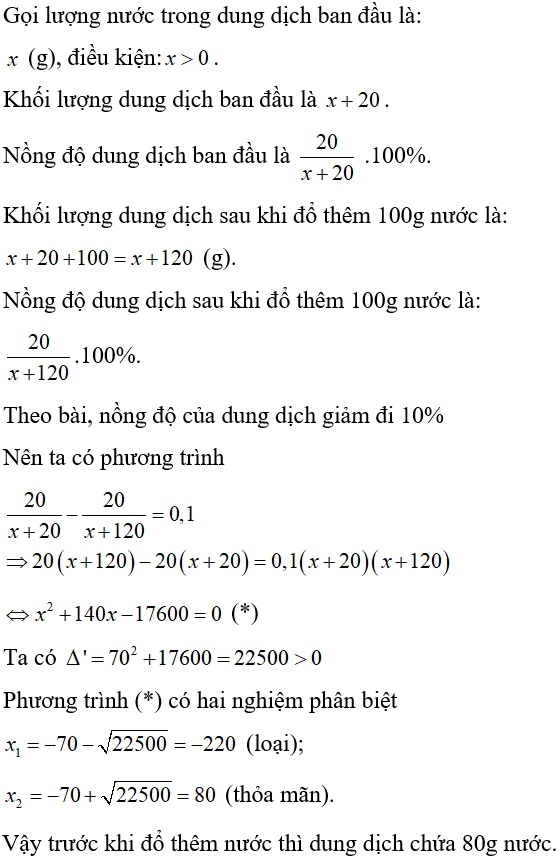 Cách giải bài toán liên quan đến Vật Lí, Hóa Học, … bằng cách lập phương trình cực hay, có đáp án