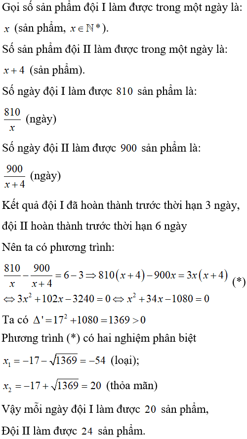Cách giải bài toán năng suất bằng cách lập phương trình cực hay, có đáp án