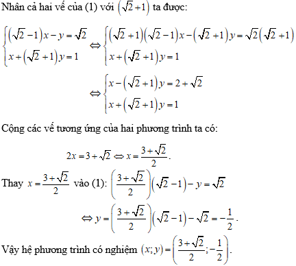 Cách giải hệ phương trình bằng phương pháp cộng đại số cực hay