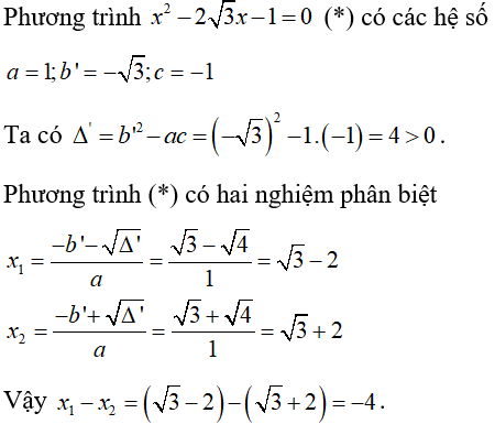 Cách giải phương trình bậc hai một ẩn cực hay, có đáp án