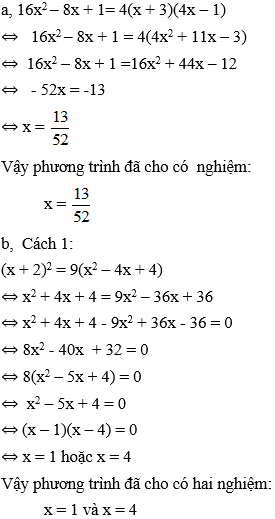 Cách giải phương trình tích cực hay, có đáp án