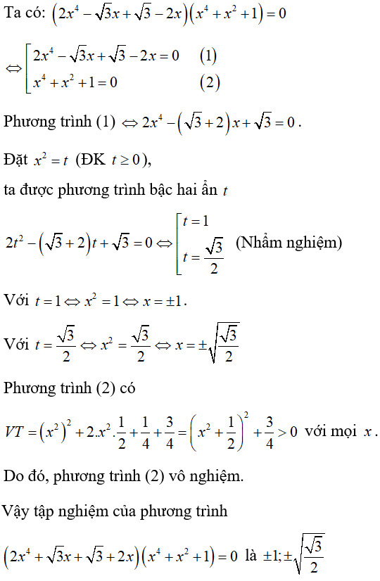 Cách giải phương trình trùng phương cực hay, có đáp án