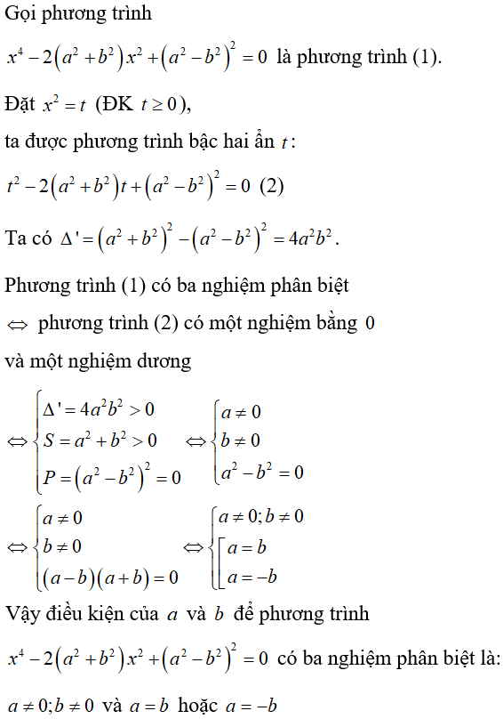 Cách giải phương trình trùng phương cực hay, có đáp án