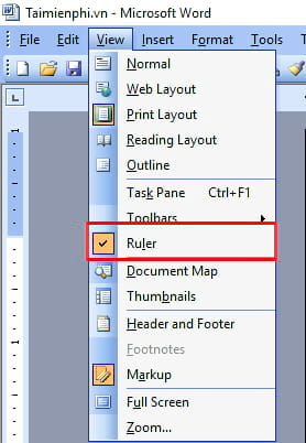 Cách hiển thị Ruler, thanh thước kẻ căn chỉnh lề trong Word 2016, 2013, 2010, 2007, 2003