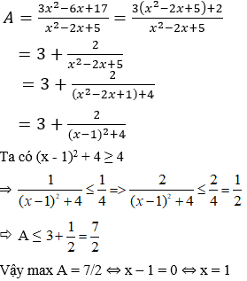 Cách tìm giá trị lớn nhất, giá trị nhỏ nhất của phân thức cực hay, có đáp án