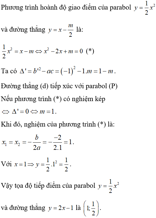 Cách tìm tọa độ giao điểm của parabol và đường thẳng cực hay, có đáp án