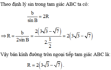 Cách tính bán kính đường tròn ngoại tiếp tam giác (cực hay, chi tiết)