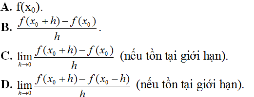 Bài tập tính đạo hàm bằng định nghĩa cực hay, có lời giải