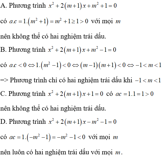 Cách xét dấu các nghiệm của phương trình bậc hai cực hay, có đáp án