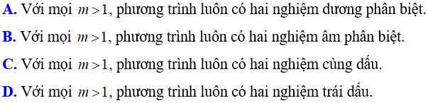 Cách xét dấu các nghiệm của phương trình bậc hai cực hay, có đáp án