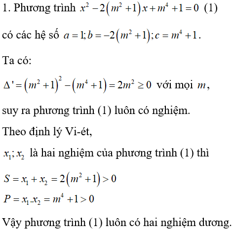 Cách xét dấu các nghiệm của phương trình bậc hai cực hay, có đáp án