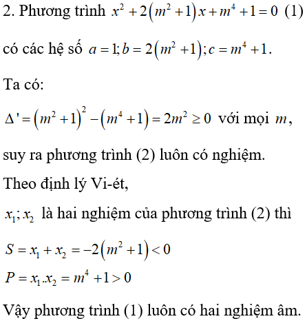 Cách xét dấu các nghiệm của phương trình bậc hai cực hay, có đáp án