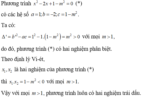 Cách xét dấu các nghiệm của phương trình bậc hai cực hay, có đáp án