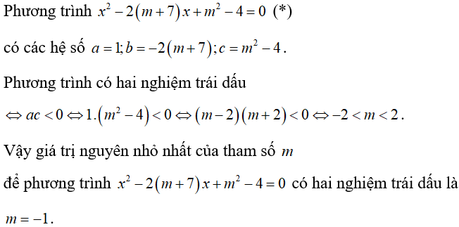 Cách xét dấu các nghiệm của phương trình bậc hai cực hay, có đáp án