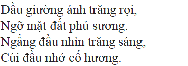 Bài thơ Cảm nghĩ trong đêm thanh tĩnh (tác giả, tác phẩm, nội dung chính, giá trị)