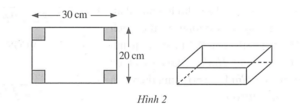 Từ tấm bia hình chữ nhật có kích thước 20 cm và 30 cm, bạn Quân cắt đi ở mỗi góc