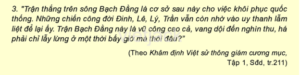 Dựa vào tư liệu 3, em hãy cho biết ý nghĩa chiến thắng Bạch Đằng năm 938