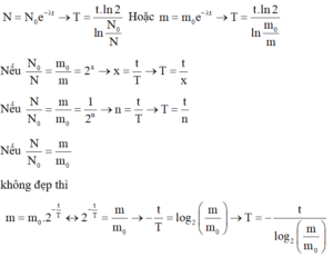 Công thức, Cách tính chu kì phóng xạ hay, chi tiết