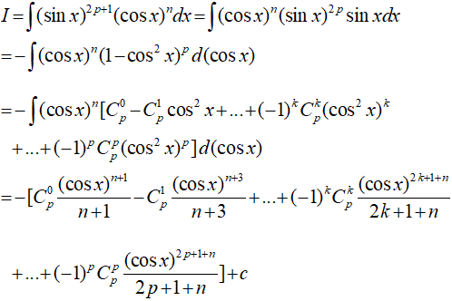 Công thức tích phân đầy đủ, chi tiết nhất