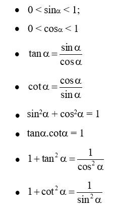 Công thức Toán lớp 9 Chương 1 Hình học chi tiết nhất