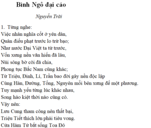 Bài thơ: Đại cáo Bình Ngô: nội dung, dàn ý phân tích, bố cục, tác giả | Ngữ văn lớp 10