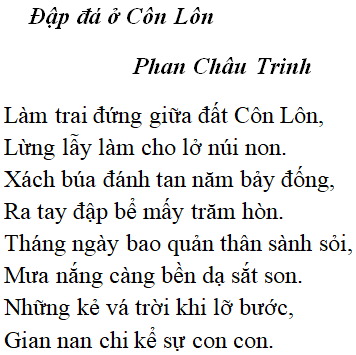 Bài thơ: Đập đá ở Côn Lôn (Phan Châu Trinh): nội dung, dàn ý, giá trị, tác giả - Tác giả tác phẩm (mới 2024)