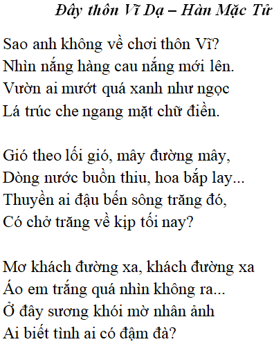 Bài thơ: Đây thôn Vĩ Dạ (Hàn Mặc Tử): nội dung, dàn ý phân tích, bố cục, tác giả - Tác giả tác phẩm (mới 2024)