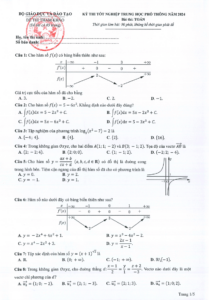 Đề tham khảo 2024 Toán