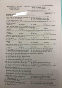 (Chính thức) Đề thi tốt nghiệp THPT Sử năm 2023 (có đáp án)