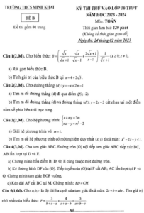 Đề thi thử Toán vào 10 năm 2024 (cả nước)