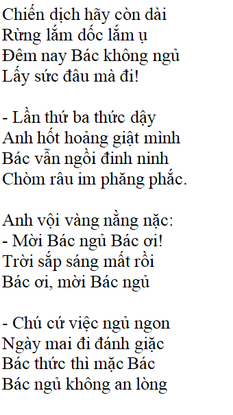 Bài thơ: Đêm nay Bác không ngủ - Nội dung bài thơ, Hoàn cảnh sáng tác, Dàn ý phân tích tác phẩm