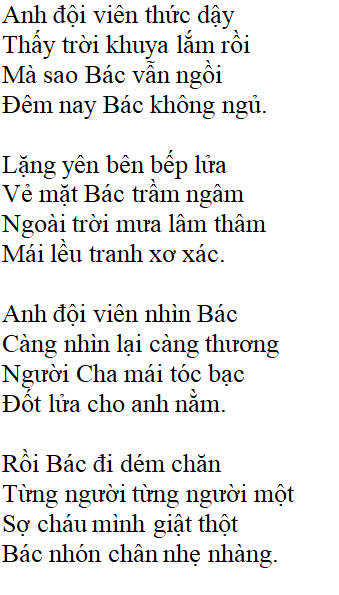 Bài thơ: Đêm nay Bác không ngủ - Nội dung bài thơ, Hoàn cảnh sáng tác, Dàn ý phân tích tác phẩm