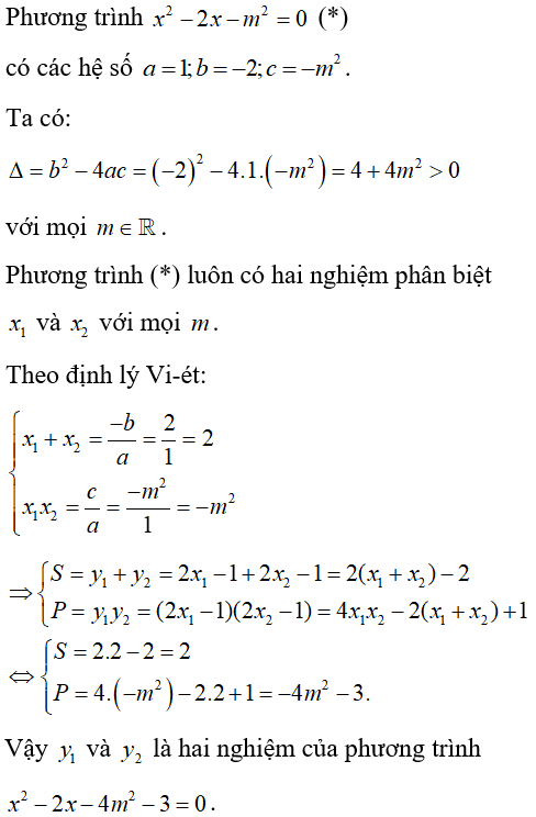 Hệ thức vi-et và ứng dụng để giải phương trình bậc hai một ẩn cực hay, có đáp án - Toán lớp 9