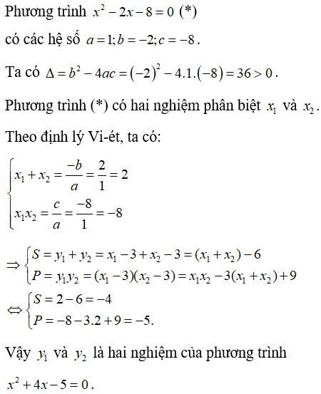 Hệ thức vi-et và ứng dụng để giải phương trình bậc hai một ẩn cực hay, có đáp án