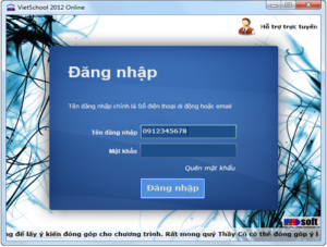 Hướng dẫn sử dụng phần mềm Vietschool