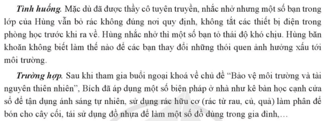 Em hãy liệt kê các việc nên làm và không nên làm để bảo vệ môi trường