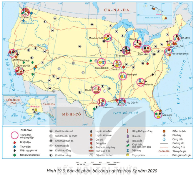 Lý thuyết Địa Lí 11 Kết nối tri thức Bài 19: Kinh tế Hoa Kỳ